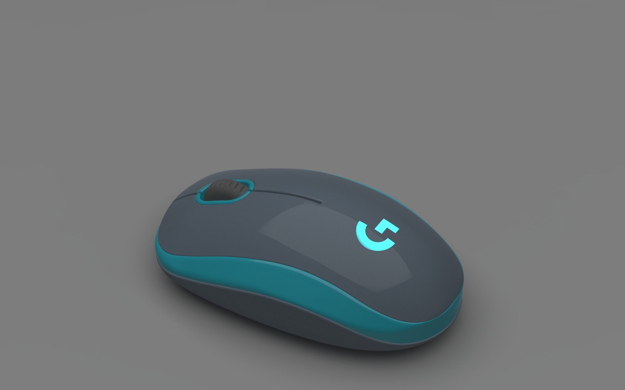 Mouse 3D computer with lights Free 3D model_2