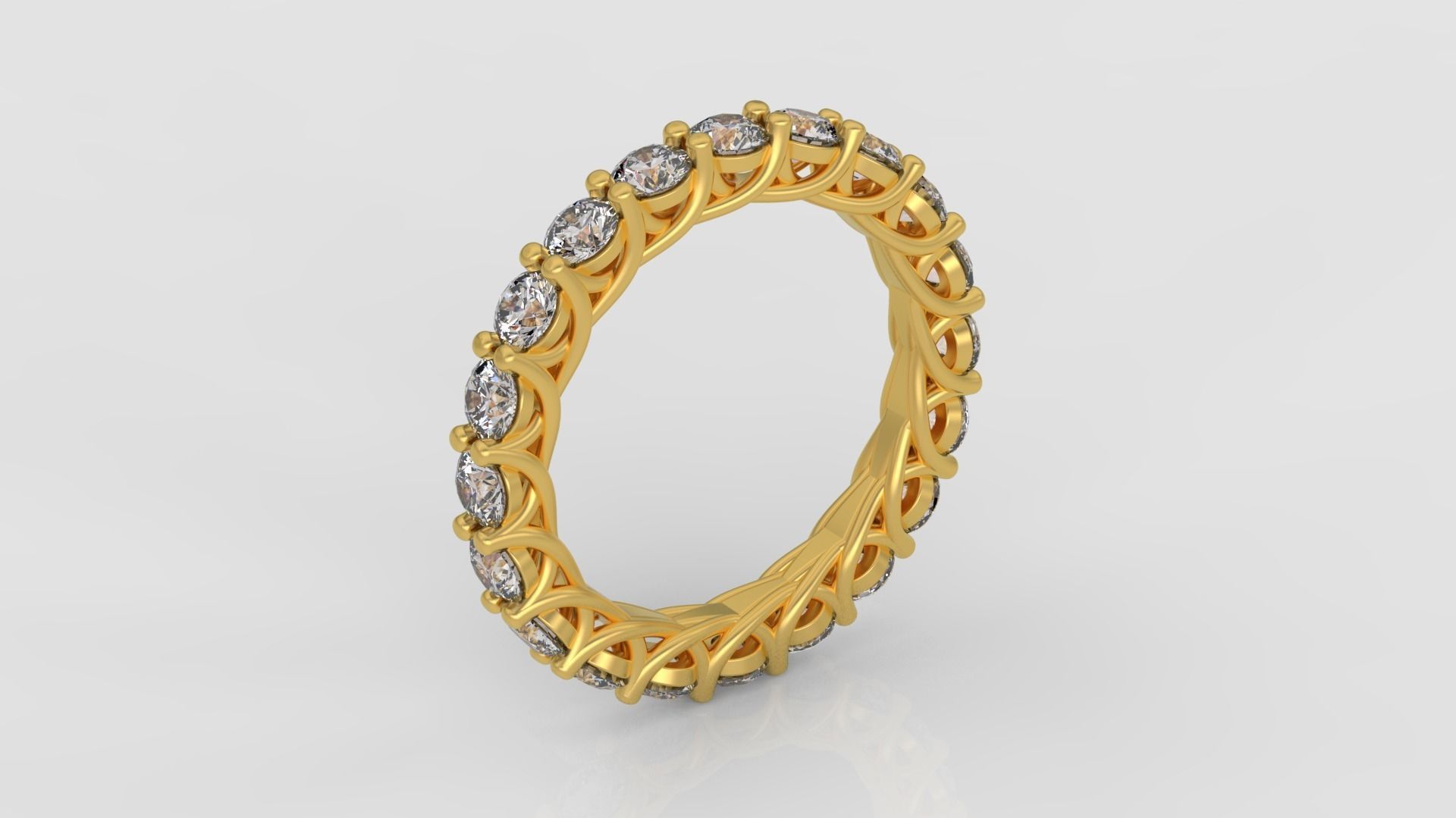 Diamond Eternity Ring 3D print model C38 3D print model_1