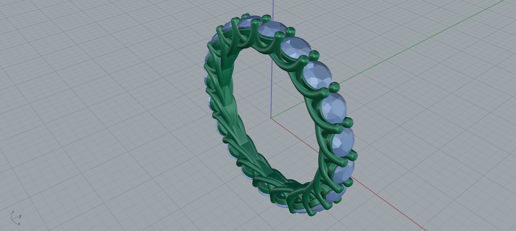Diamond Eternity Ring 3D print model C38 3D print model_12
