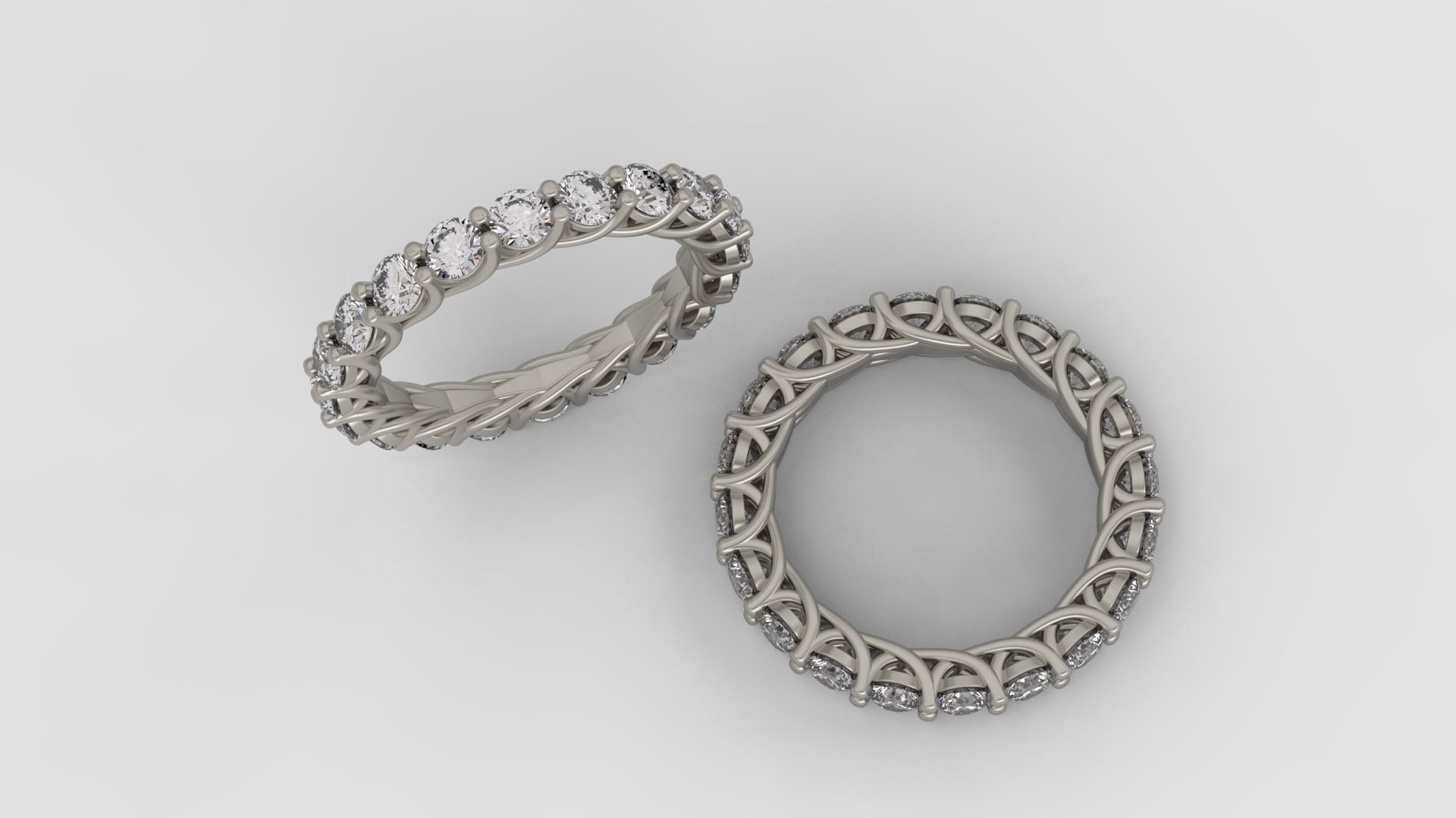Diamond Eternity Ring 3D print model C38 3D print model_4