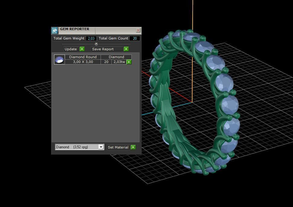 Diamond Eternity Ring 3D print model C38 3D print model_7