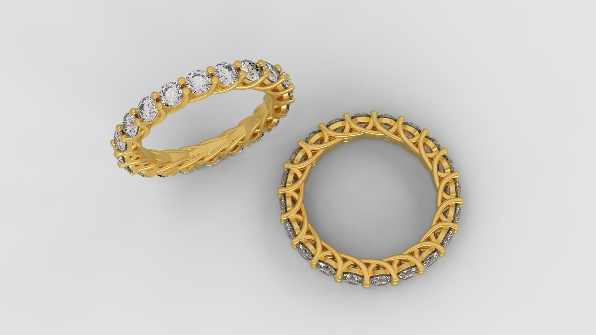 Diamond Eternity Ring 3D print model C38 3D print model_5