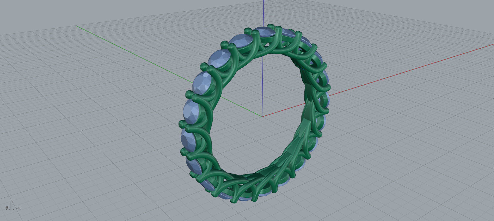 Diamond Eternity Ring 3D print model C38 3D print model_13