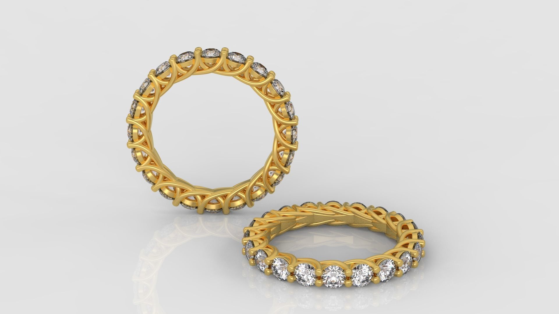 Diamond Eternity Ring 3D print model C38 3D print model_3