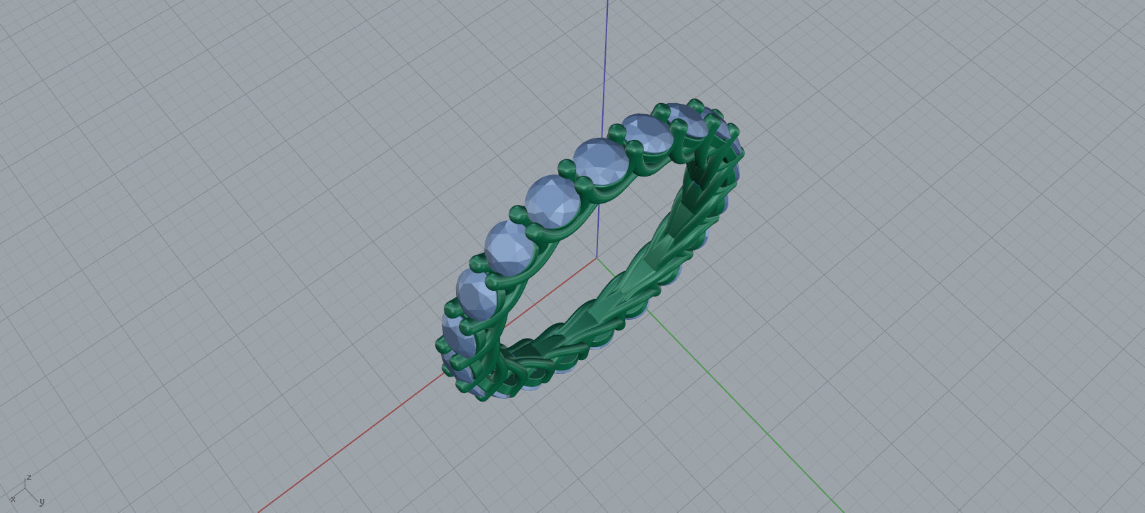 Diamond Eternity Ring 3D print model C38 3D print model_14