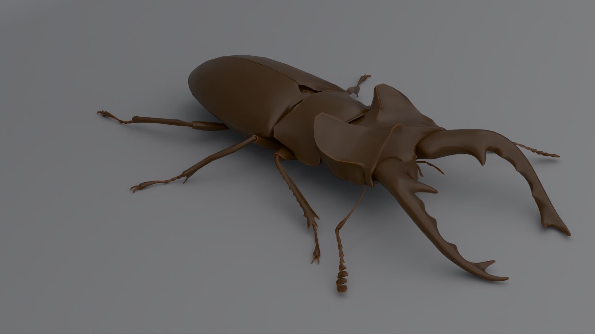 Stag Beetle Low-poly 3D model_3