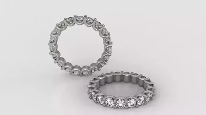 Diamond Eternity Ring 3D print model C40