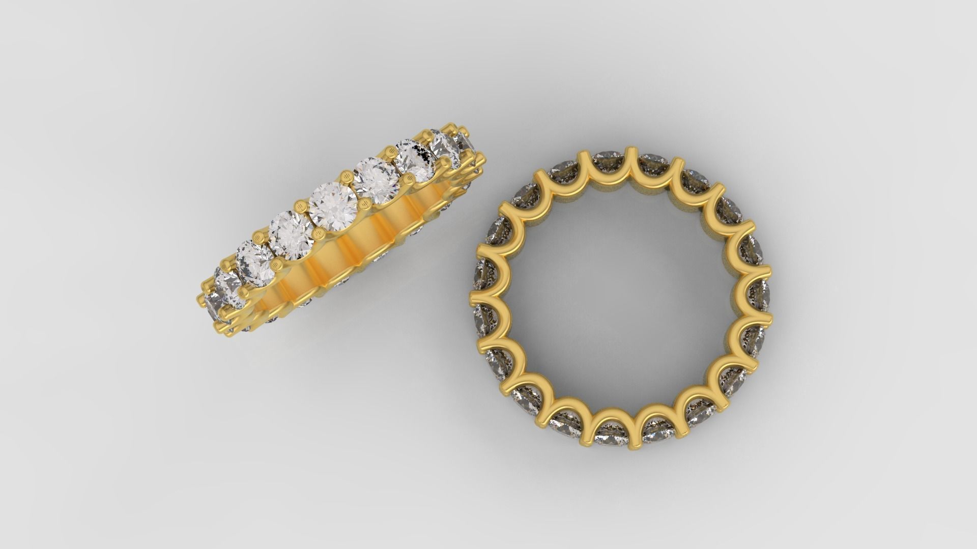 Diamond Eternity Ring 3D print model C40 3D print model_5