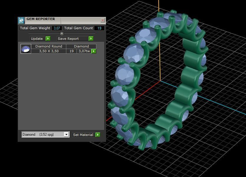 Diamond Eternity Ring 3D print model C40 3D print model_7