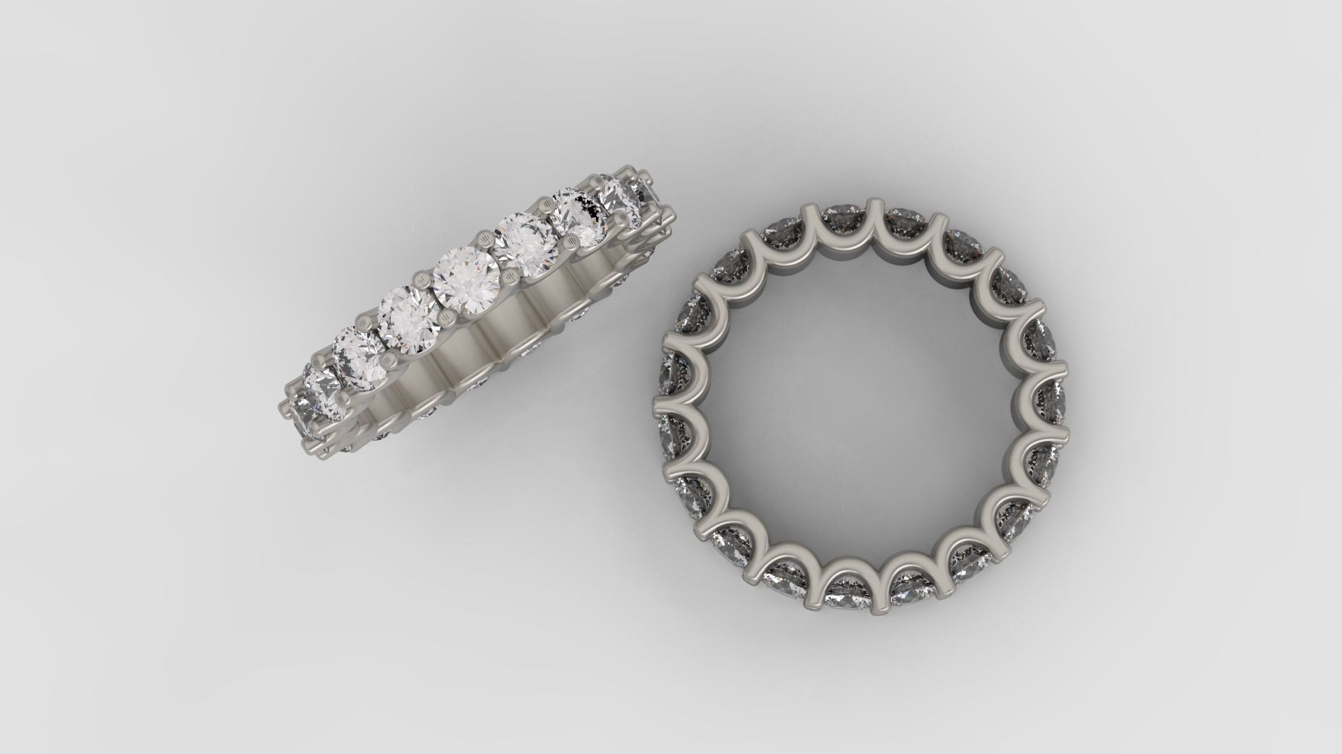 Diamond Eternity Ring 3D print model C40 3D print model_4