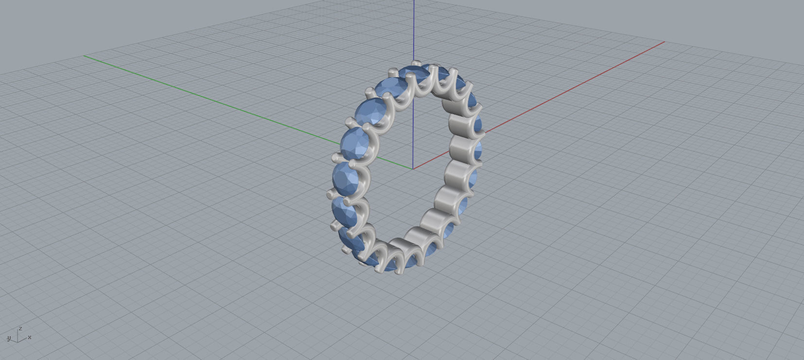 Diamond Eternity Ring 3D print model C40 3D print model_13