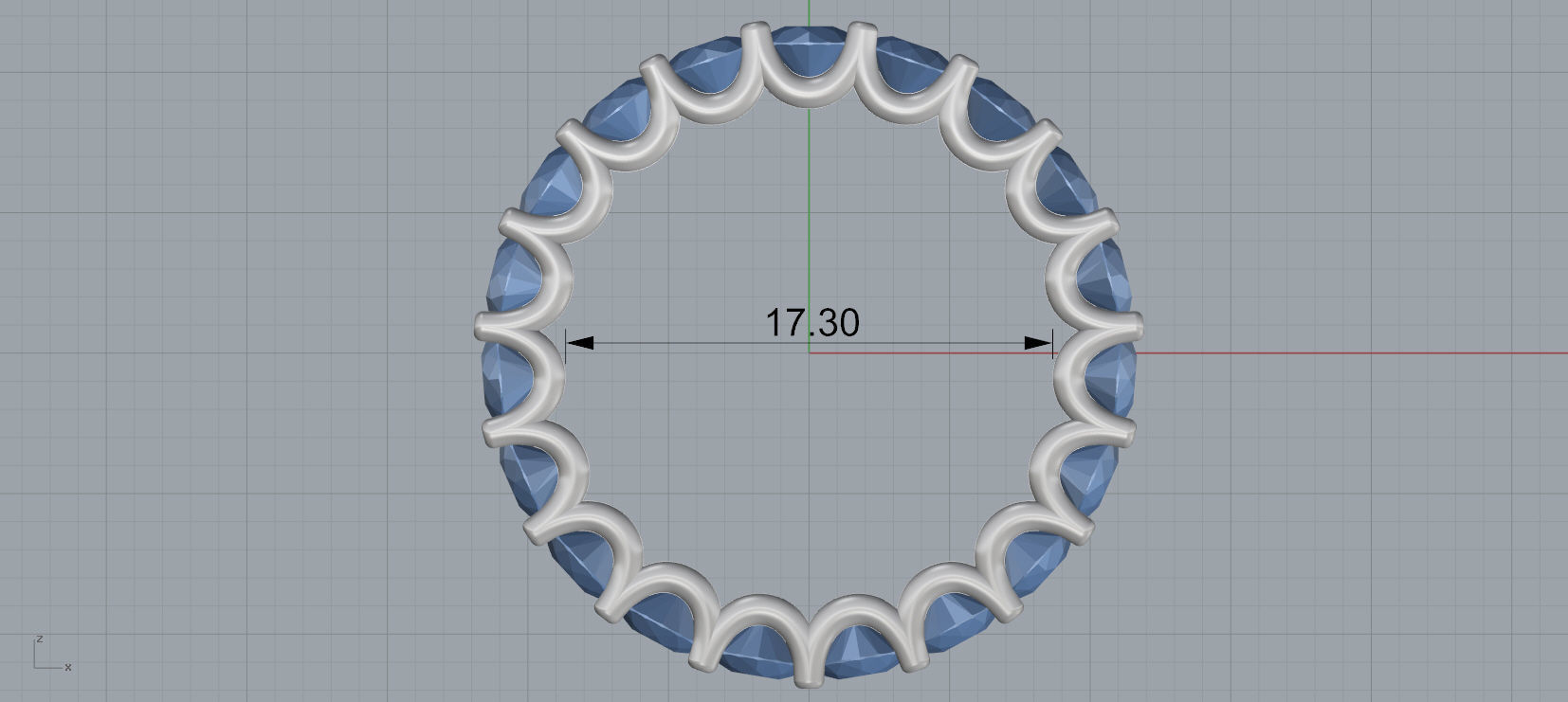 Diamond Eternity Ring 3D print model C40 3D print model_10