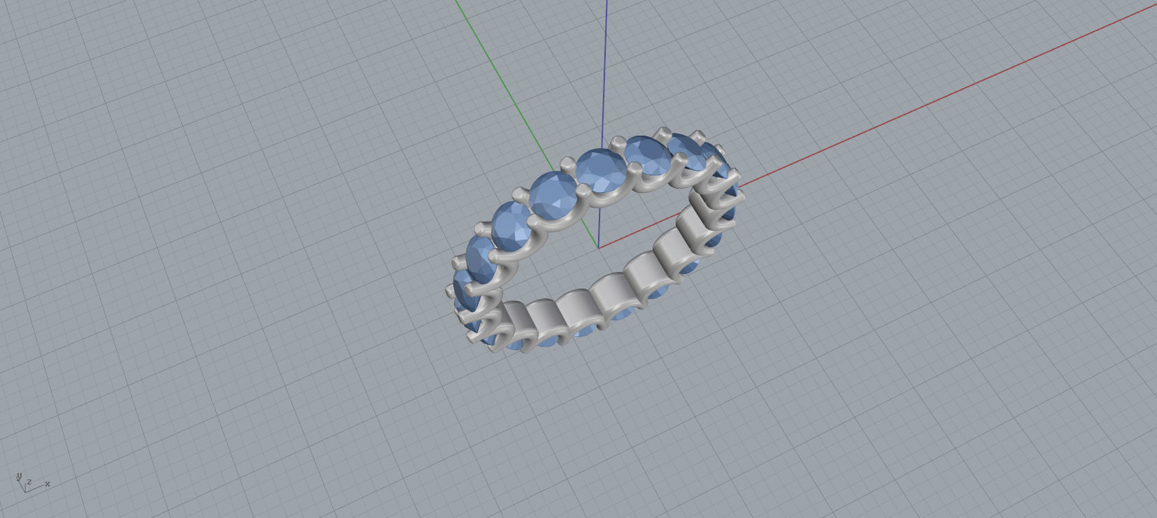 Diamond Eternity Ring 3D print model C40 3D print model_14