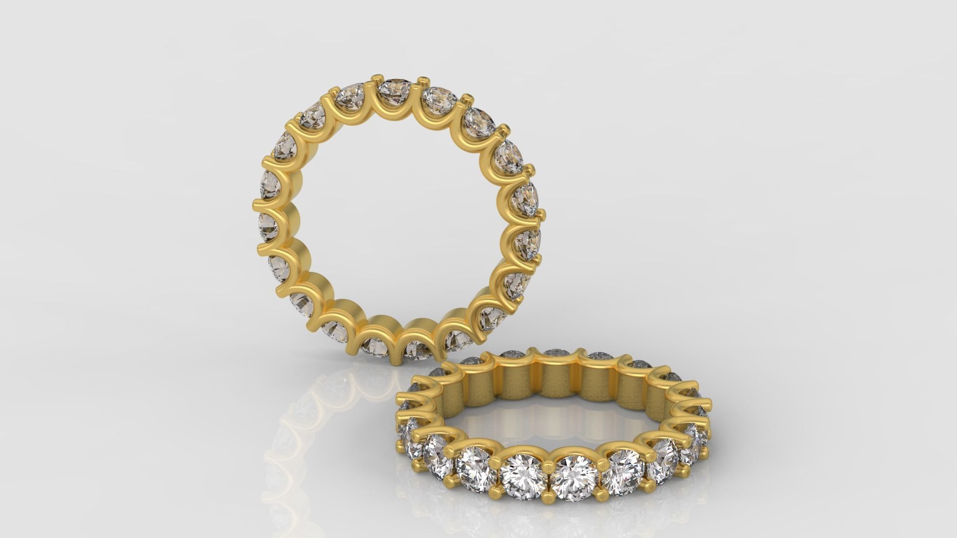 Diamond Eternity Ring 3D print model C40 3D print model_3