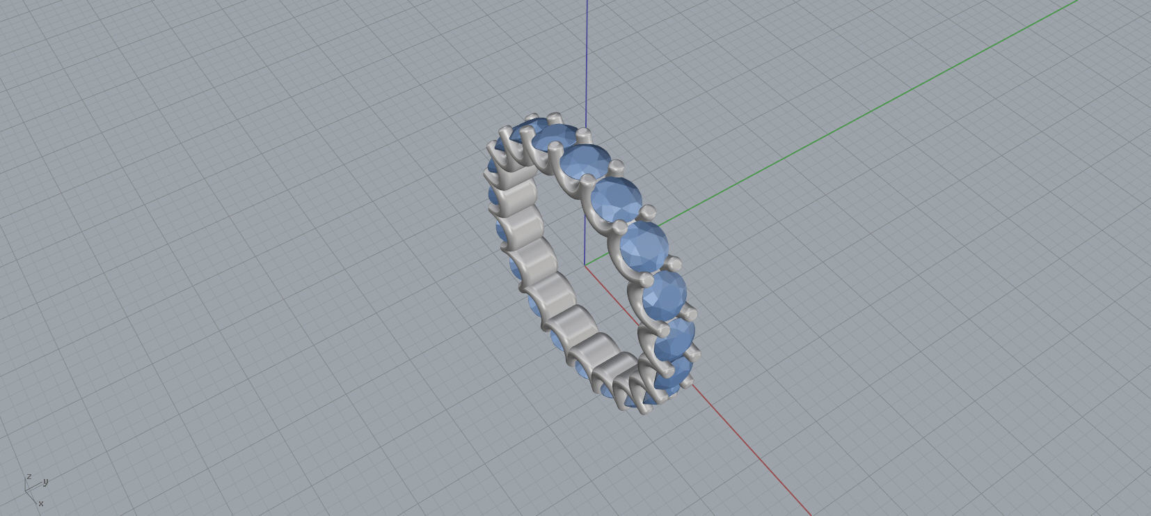 Diamond Eternity Ring 3D print model C40 3D print model_12