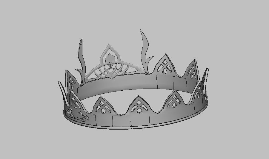 Fantancy crown Tiara 3D print model_3
