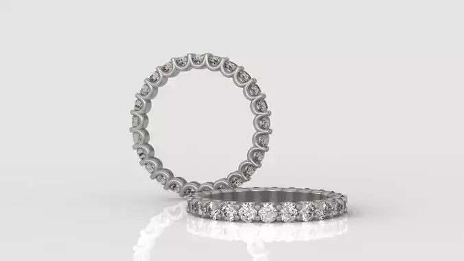 Diamond Eternity Ring 3D print model C42