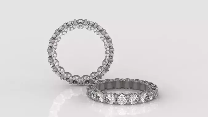 Diamond Eternity Ring 3D print model C43