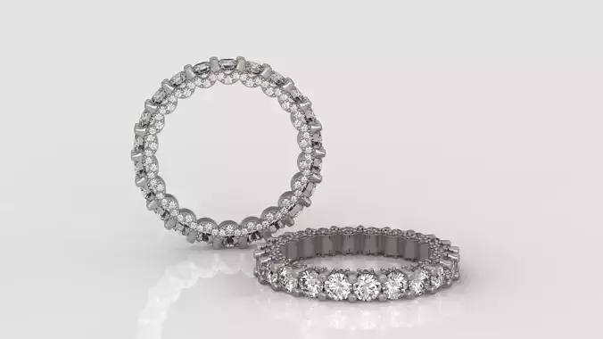 Diamond Eternity Ring 3D print model C43