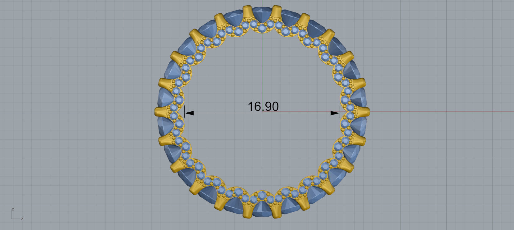 Diamond Eternity Ring 3D print model C43 3D print model_11