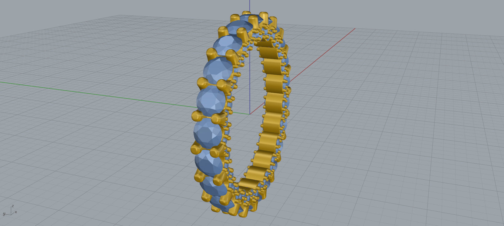 Diamond Eternity Ring 3D print model C43 3D print model_14