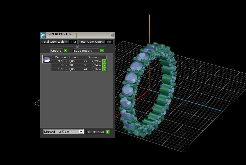 Diamond Eternity Ring 3D print model C43 3D print model_7