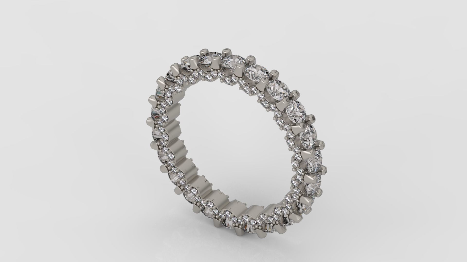 Diamond Eternity Ring 3D print model C43 3D print model_2