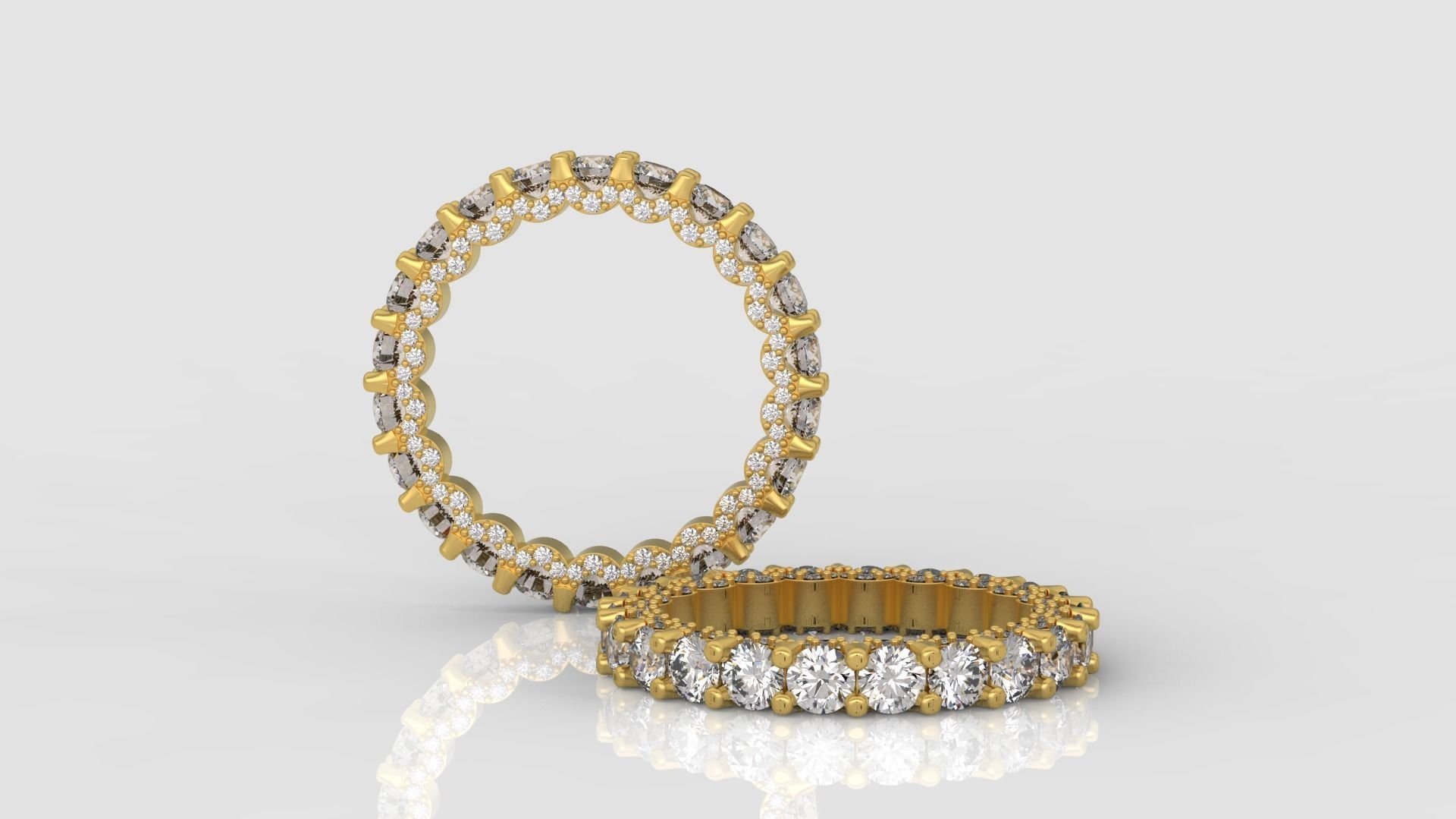 Diamond Eternity Ring 3D print model C43 3D print model_3