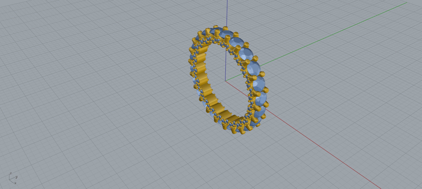Diamond Eternity Ring 3D print model C43 3D print model_13
