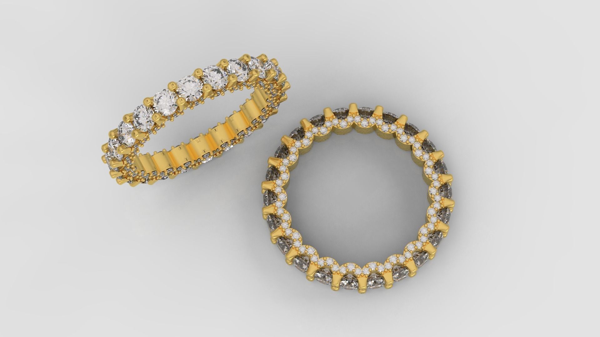 Diamond Eternity Ring 3D print model C43 3D print model_5