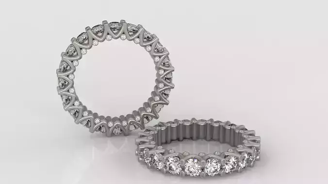 Diamond Eternity Ring 3D print model C44