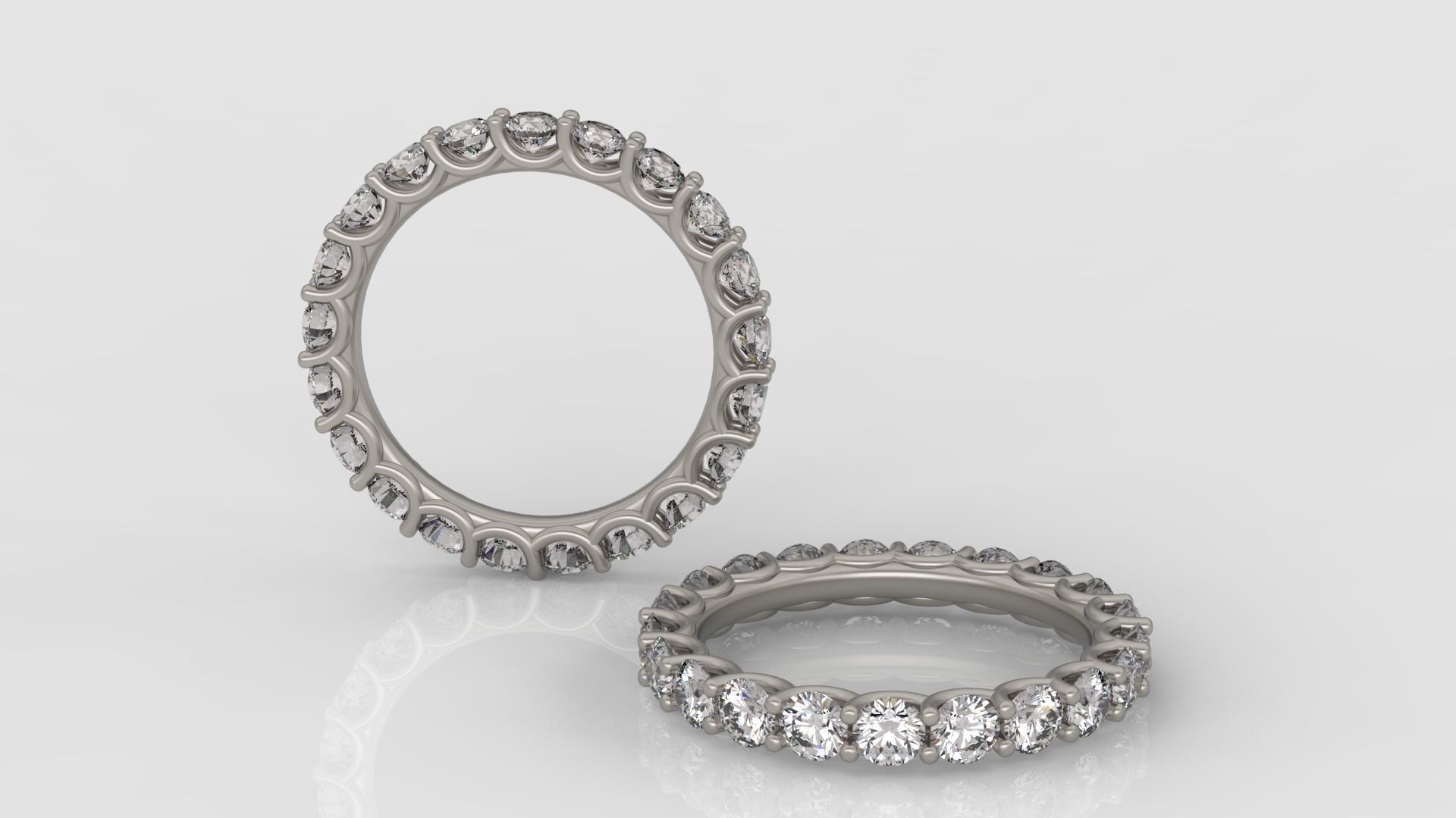 Diamond Eternity Ring 3D print model C45 3D print model_3