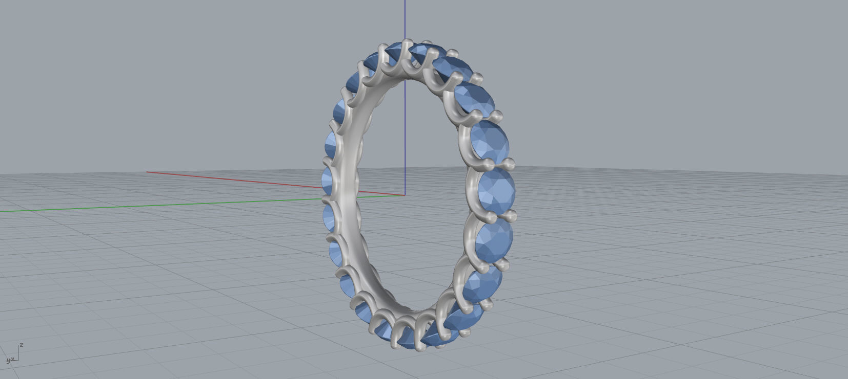 Diamond Eternity Ring 3D print model C45 3D print model_12