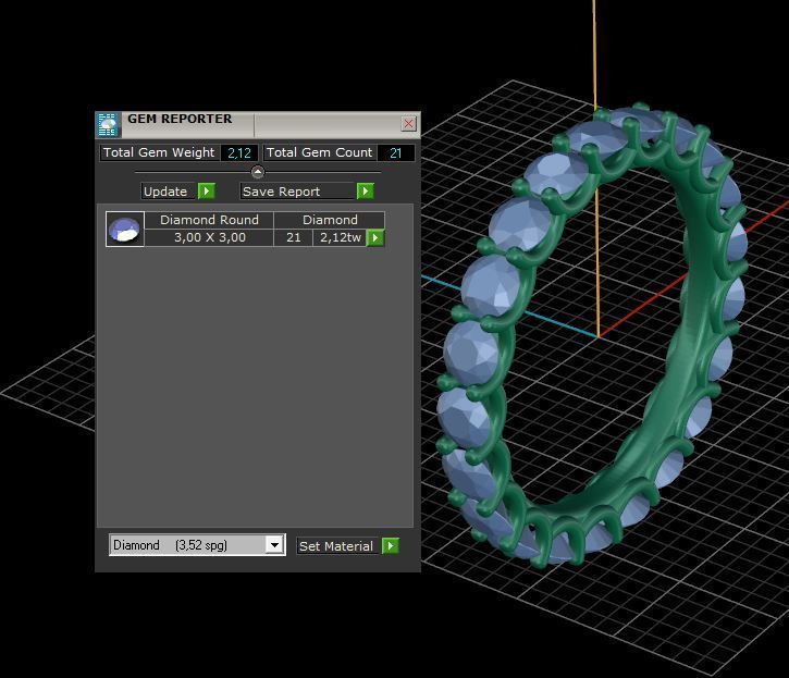 Diamond Eternity Ring 3D print model C45 3D print model_7