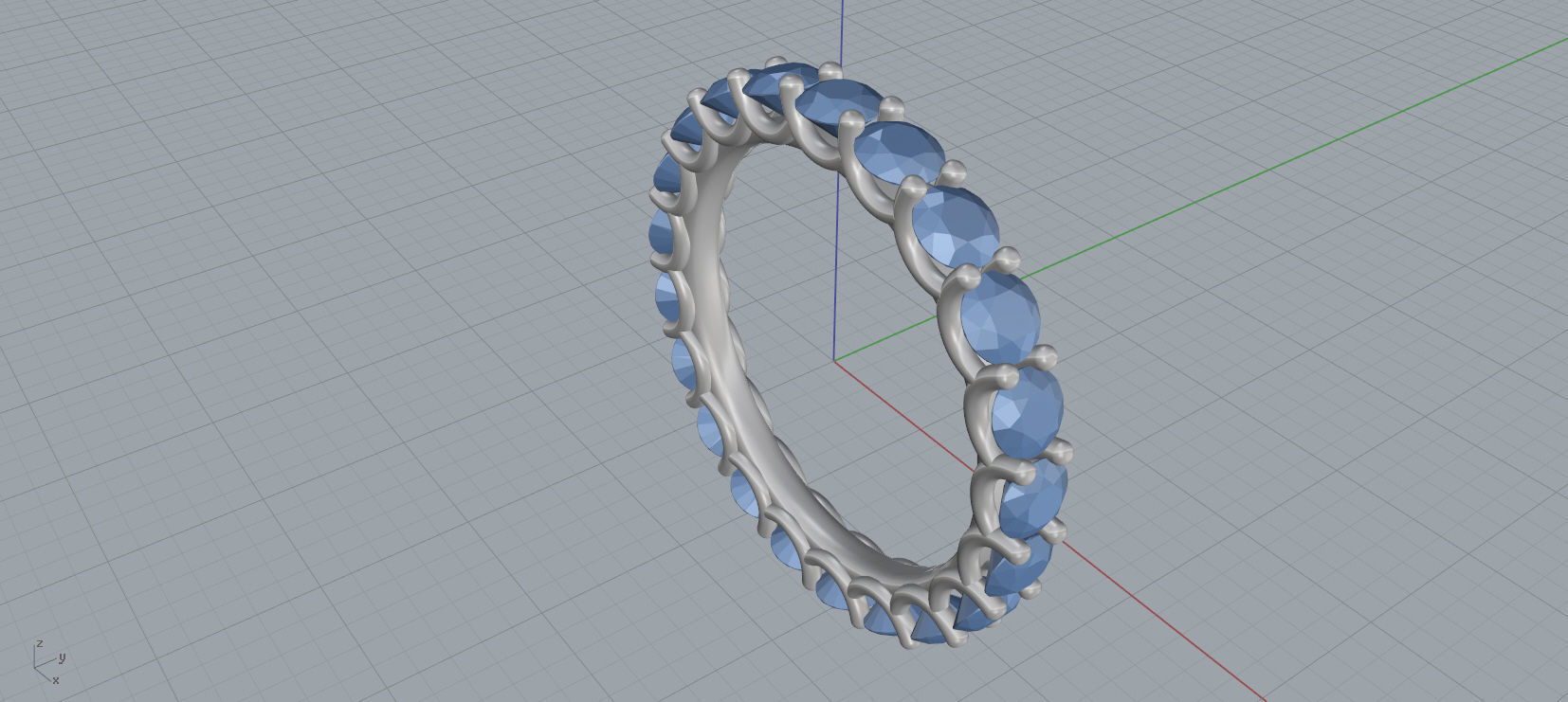 Diamond Eternity Ring 3D print model C45 3D print model_10