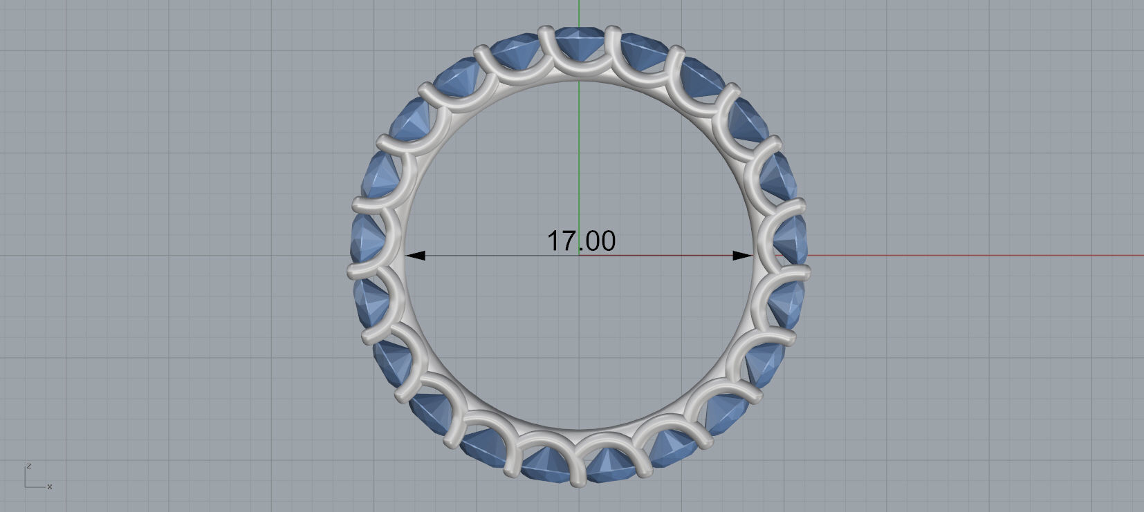 Diamond Eternity Ring 3D print model C45 3D print model_8