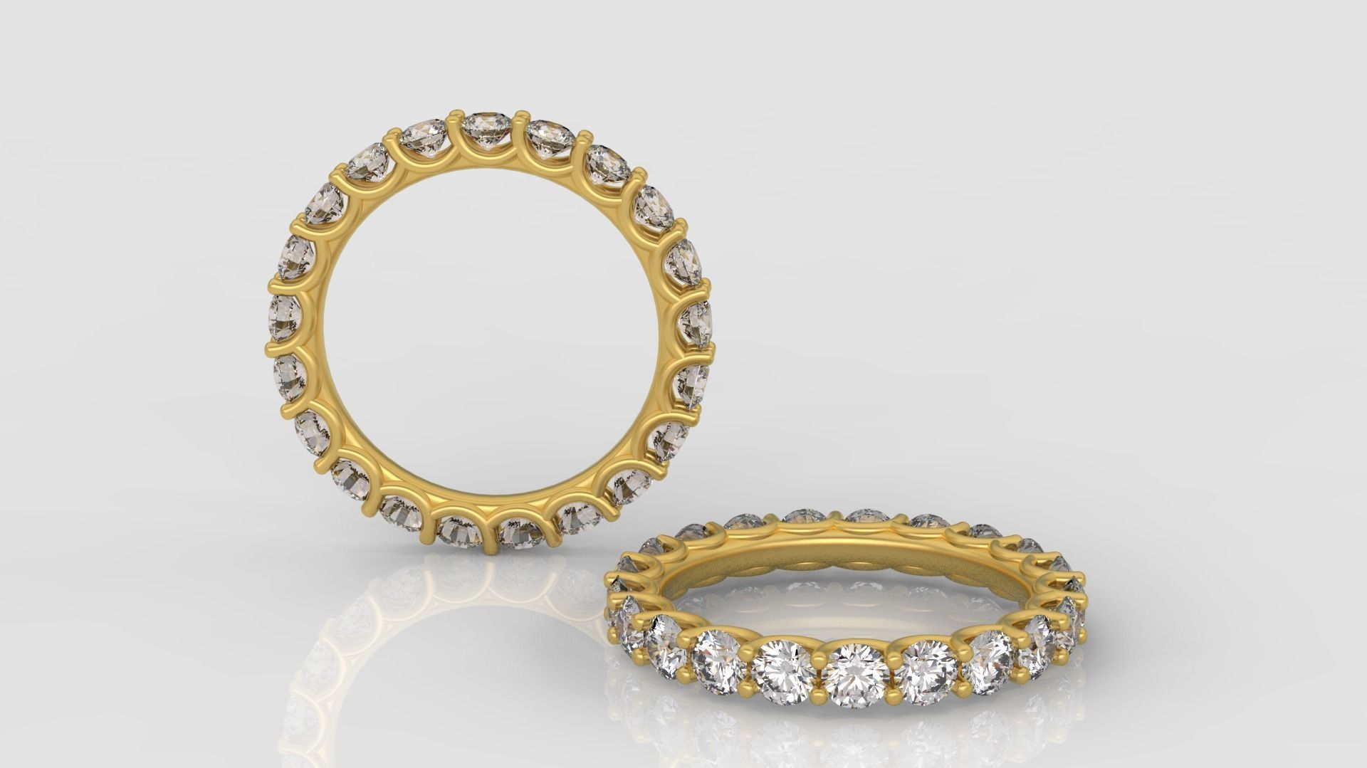 Diamond Eternity Ring 3D print model C45 3D print model_2