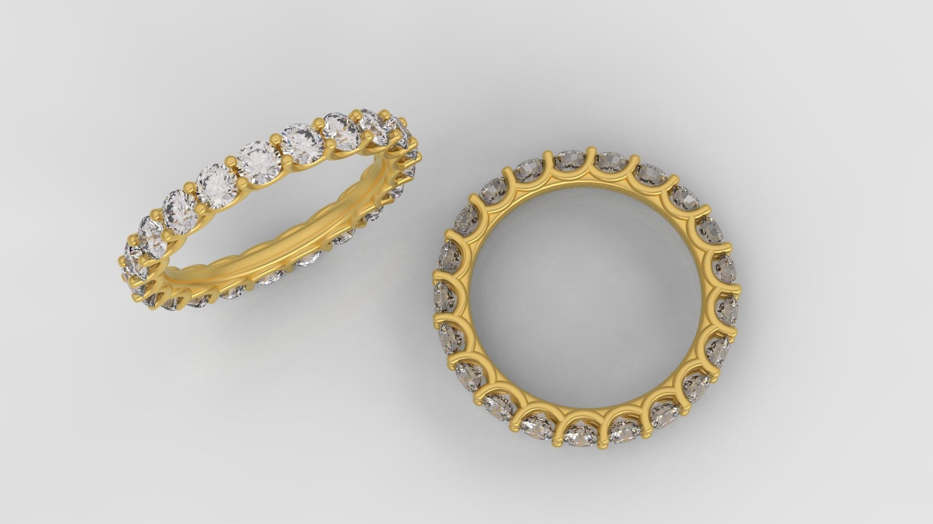 Diamond Eternity Ring 3D print model C45 3D print model_5