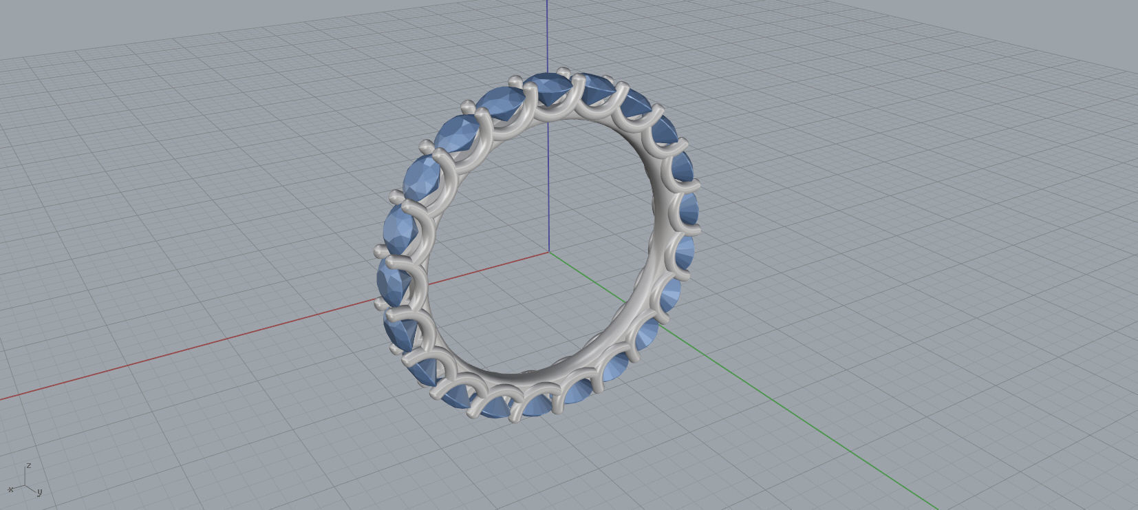 Diamond Eternity Ring 3D print model C45 3D print model_11
