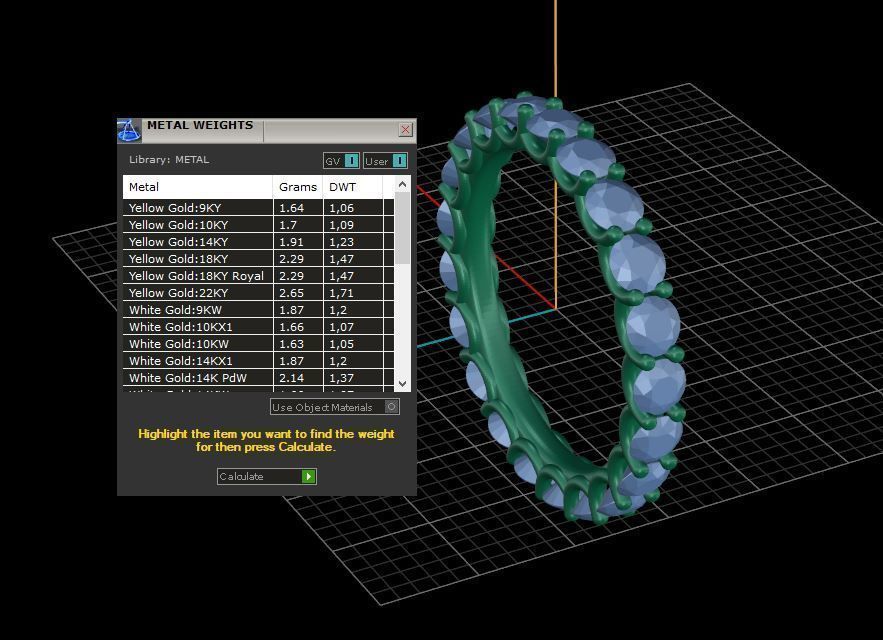 Diamond Eternity Ring 3D print model C45 3D print model_15