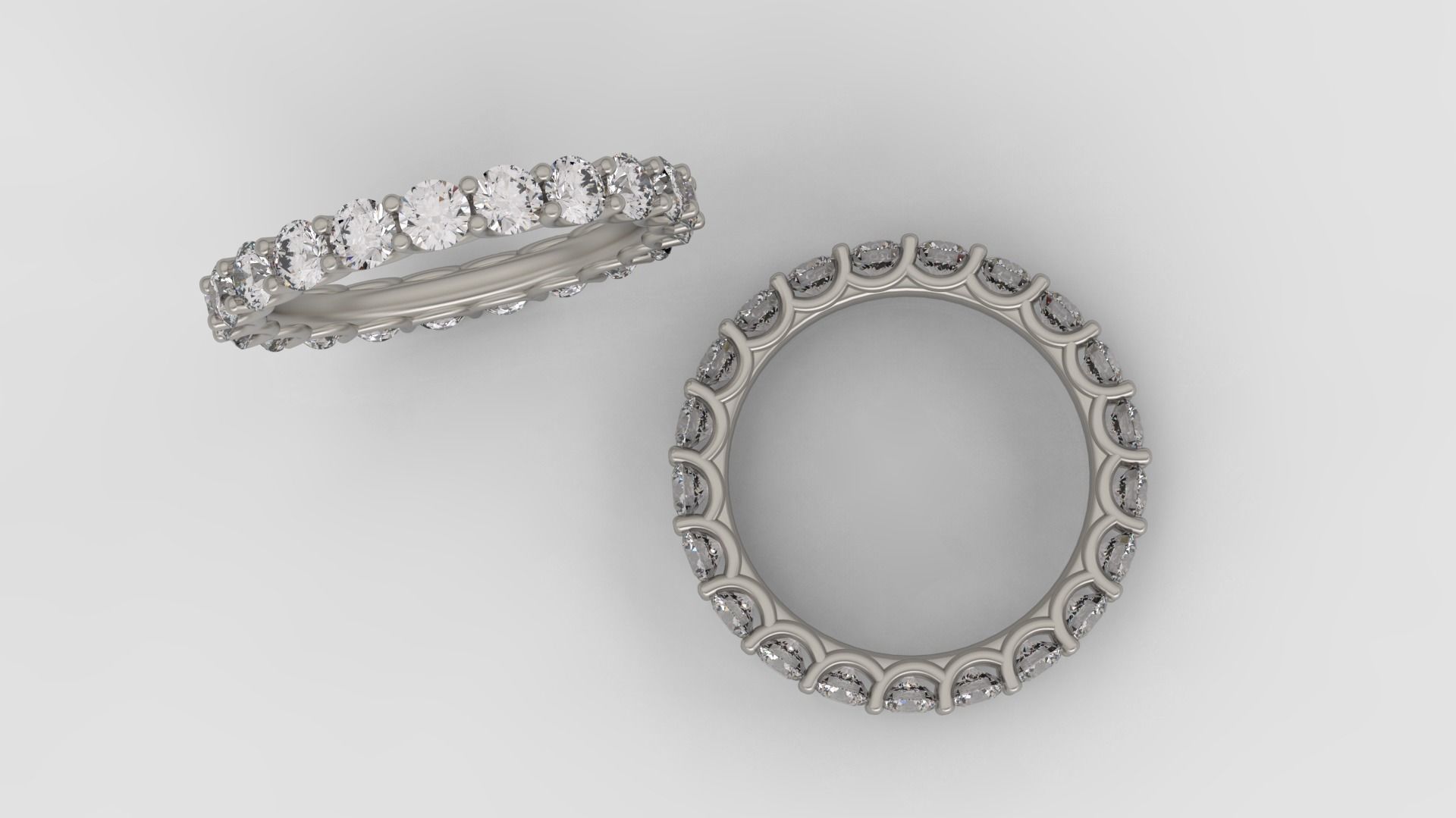 Diamond Eternity Ring 3D print model C45 3D print model_4