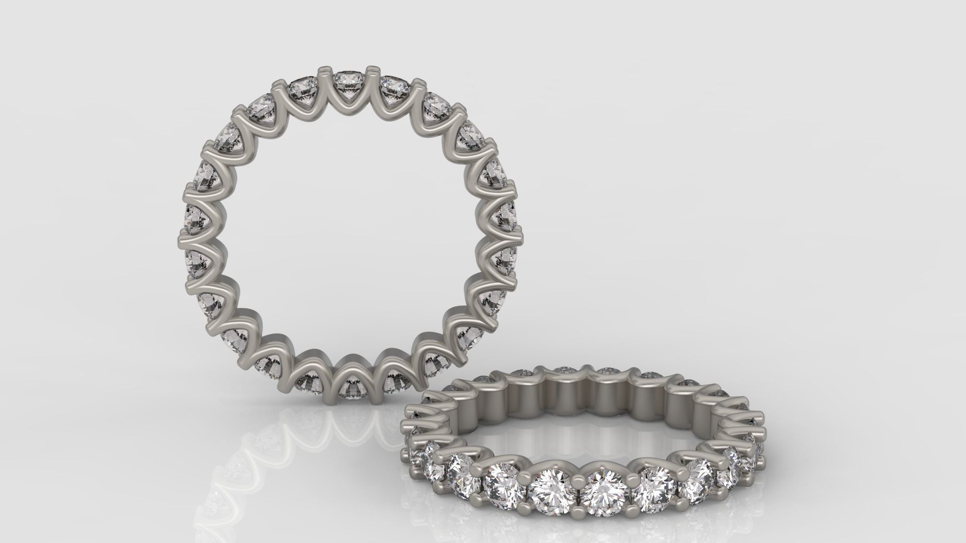 Diamond Eternity Ring 3D print model C46 3D print model_3