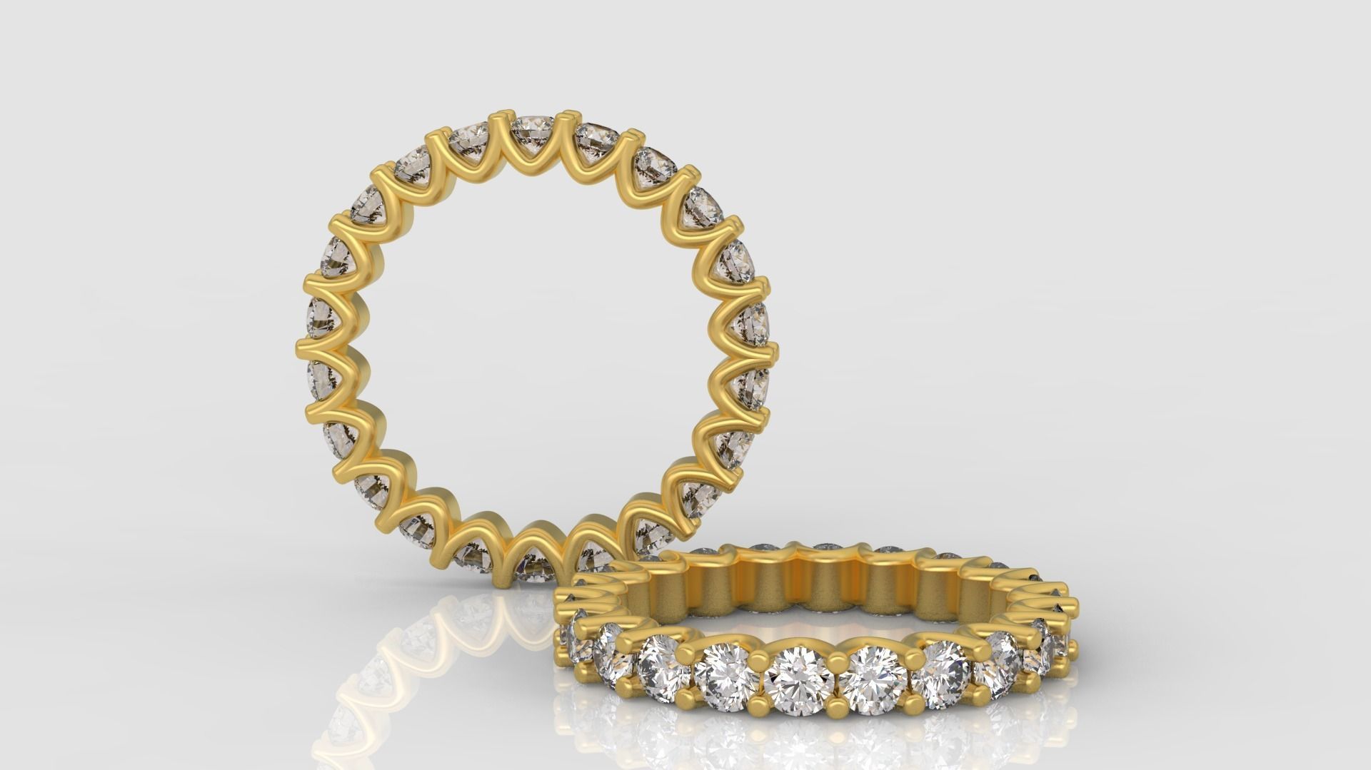 Diamond Eternity Ring 3D print model C46 3D print model_2