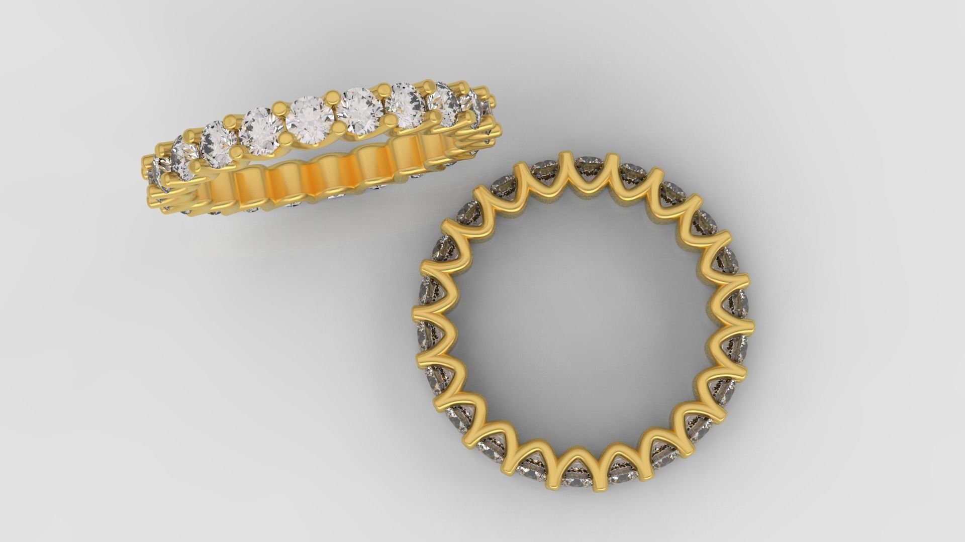 Diamond Eternity Ring 3D print model C46 3D print model_5
