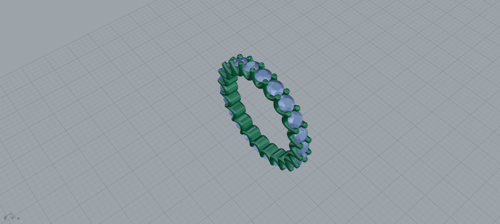Diamond Eternity Ring 3D print model C46 3D print model_14