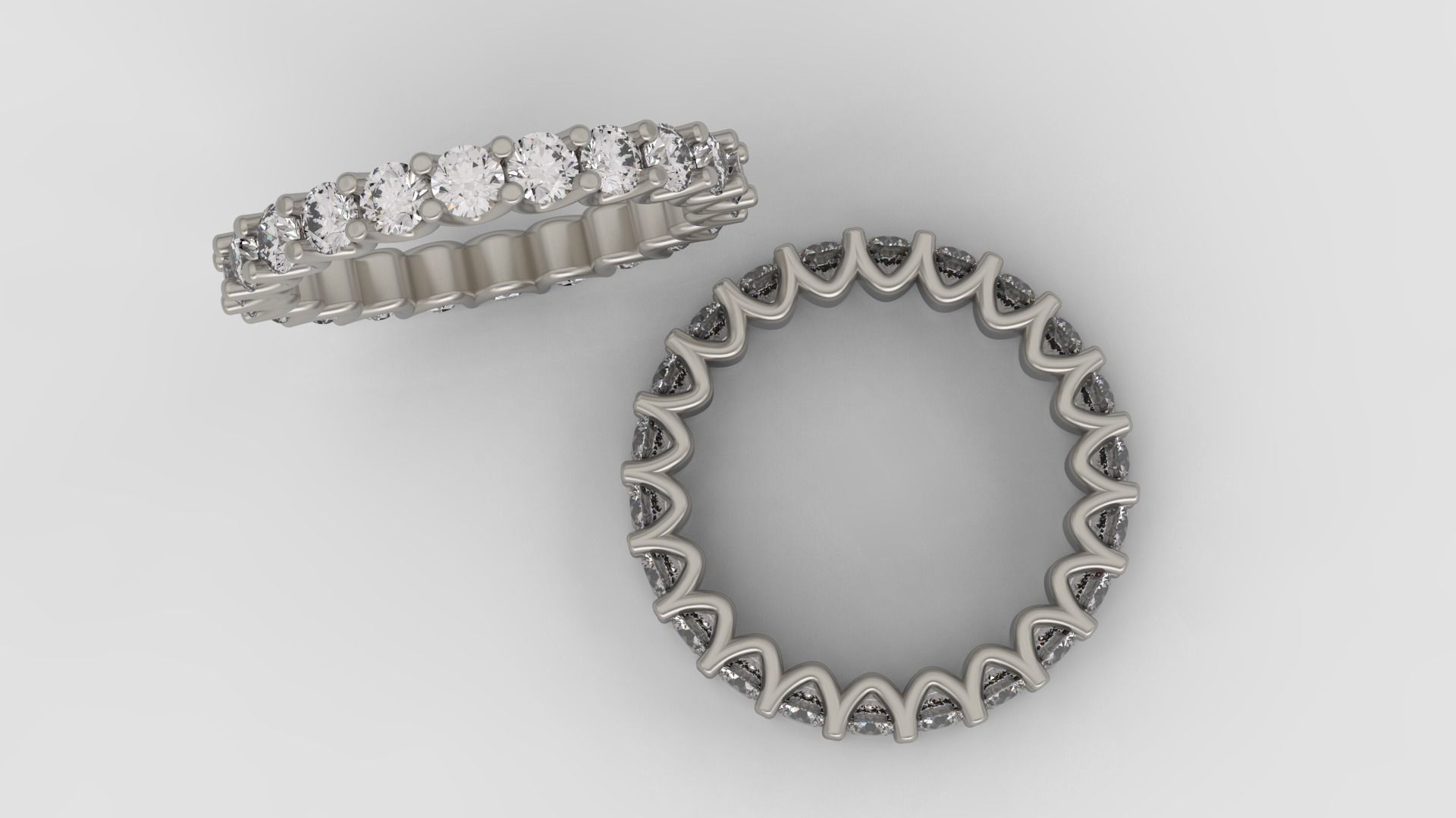 Diamond Eternity Ring 3D print model C46 3D print model_4