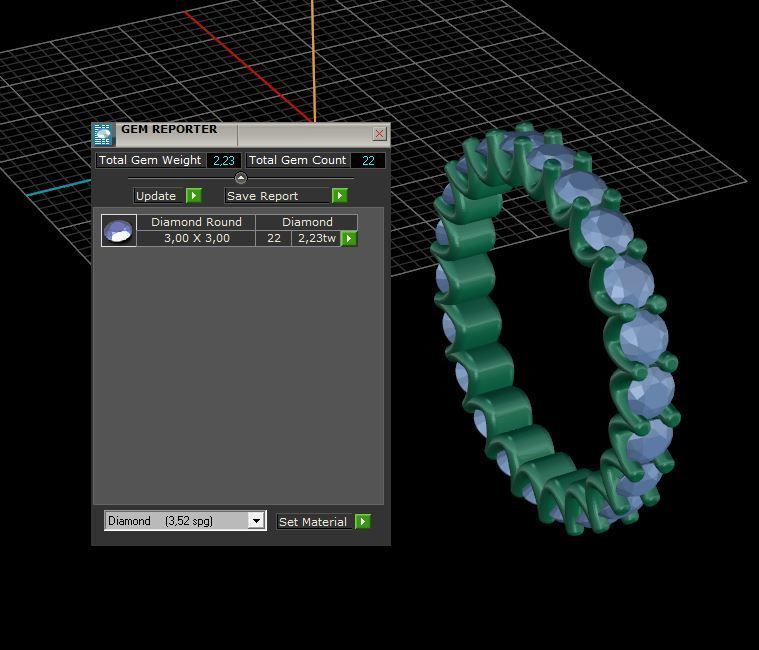 Diamond Eternity Ring 3D print model C46 3D print model_8