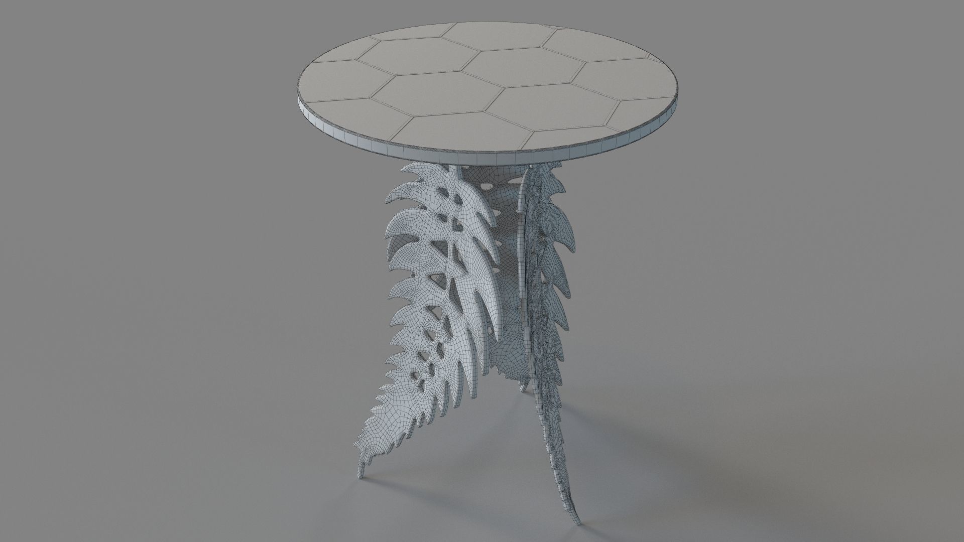 Neruda Side Table White And Gold 3D model_5