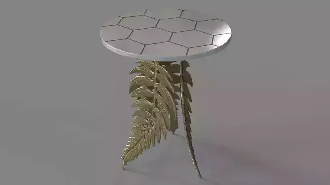 Neruda Side Table White And Gold