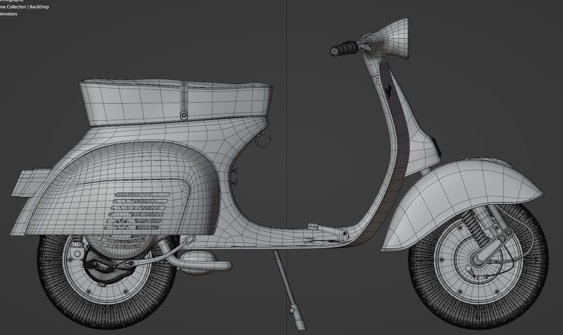 Vespa Low-poly 3D model_4
